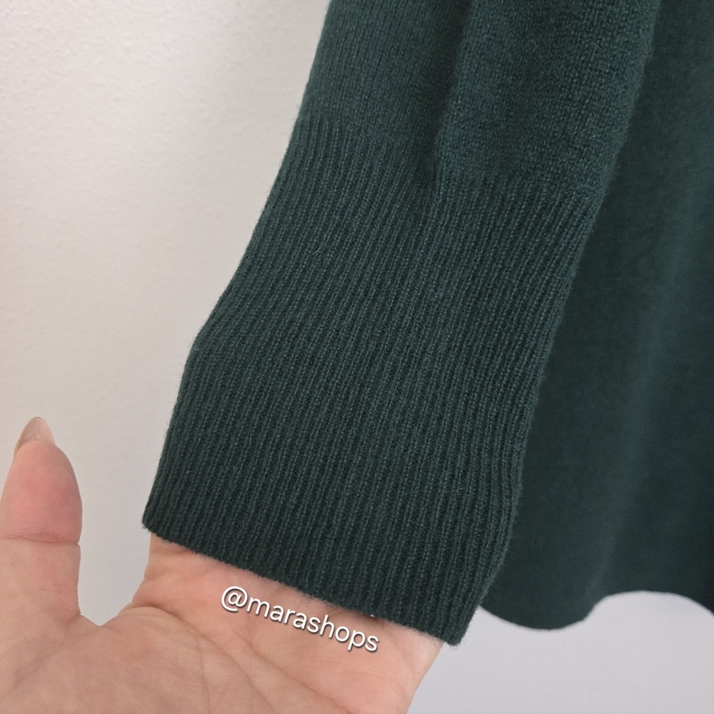 White + Warren Green Turtleneck Tunic Sweater - Picture 5 of 6